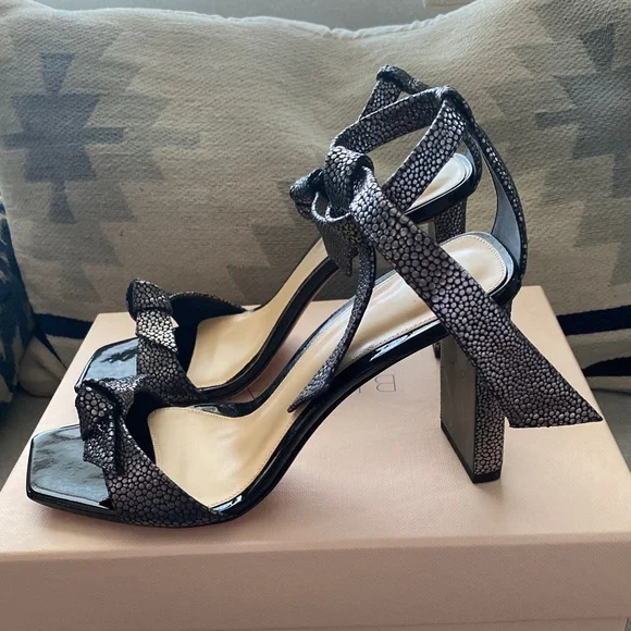 Alexandre Birman clarita 85 square pilar metallic Graphite/black 39.5 NWB